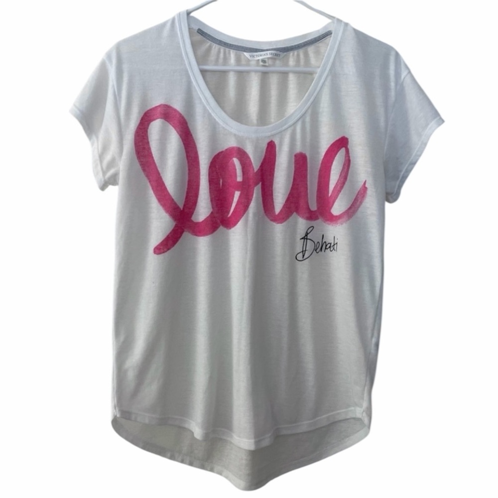 Victoria’s Secret Short Sleeve Love 💗 Tee / VS Love 💗 Behati Shirt - Picture 2 of 6
